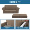 image:imageHVERSAILTEX 3 Piece Stretch Sofa Covers for 2 Cushion Loveseat Couch  Thicker Jacquard Fabric Medium Sofa TaupeMacchiato