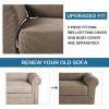 image:imageHVERSAILTEX 3 Piece Stretch Sofa Covers for 2 Cushion Loveseat Couch  Thicker Jacquard Fabric Medium Sofa TaupeMacchiato