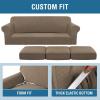 image:imageHVERSAILTEX 3 Piece Stretch Sofa Covers for 2 Cushion Loveseat Couch  Thicker Jacquard Fabric Medium Sofa TaupeMacchiato