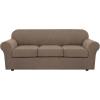 image:imageHVERSAILTEX 3 Piece Stretch Sofa Covers for 2 Cushion Loveseat Couch  Thicker Jacquard Fabric Medium Sofa TaupeMacchiato
