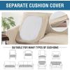 image:imageHVERSAILTEX 3 Piece Stretch Sofa Covers for 2 Cushion Loveseat Couch  Thicker Jacquard Fabric Medium Sofa TaupeNatural