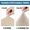 image:imageHVERSAILTEX 3 Piece Stretch Sofa Covers for 2 Cushion Loveseat Couch  Thicker Jacquard Fabric Medium Sofa TaupeNatural