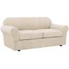 image:imageHVERSAILTEX 3 Piece Stretch Sofa Covers for 2 Cushion Loveseat Couch  Thicker Jacquard Fabric Medium Sofa TaupeNatural