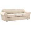 image:imageHVERSAILTEX 3 Piece Stretch Sofa Covers for 2 Cushion Loveseat Couch  Thicker Jacquard Fabric Medium Sofa TaupeNatural