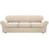 image:imageHVERSAILTEX 3 Piece Stretch Sofa Covers for 2 Cushion Loveseat Couch  Thicker Jacquard Fabric Medium Sofa TaupeNatural