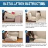 image:imageHVERSAILTEX 3 Piece Stretch Sofa Covers for 2 Cushion Loveseat Couch  Thicker Jacquard Fabric Medium Sofa TaupeNatural