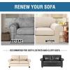 image:imageHVERSAILTEX 3 Piece Stretch Sofa Covers for 2 Cushion Loveseat Couch  Thicker Jacquard Fabric Medium Sofa TaupeNatural