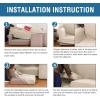 image:imageHVERSAILTEX 3 Piece Stretch Sofa Covers for 2 Cushion Loveseat Couch  Thicker Jacquard Fabric Medium Sofa TaupeNatural