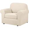 image:imageHVERSAILTEX 3 Piece Stretch Sofa Covers for 2 Cushion Loveseat Couch  Thicker Jacquard Fabric Medium Sofa TaupeNatural