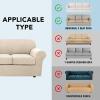 image:imageHVERSAILTEX 3 Piece Stretch Sofa Covers for 2 Cushion Loveseat Couch  Thicker Jacquard Fabric Medium Sofa TaupeNatural