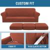 image:imageHVERSAILTEX 3 Piece Stretch Sofa Covers for 2 Cushion Loveseat Couch  Thicker Jacquard Fabric Medium Sofa TaupeRust