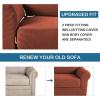 image:imageHVERSAILTEX 3 Piece Stretch Sofa Covers for 2 Cushion Loveseat Couch  Thicker Jacquard Fabric Medium Sofa TaupeRust