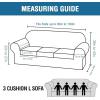 image:imageHVERSAILTEX 3 Piece Stretch Sofa Covers for 2 Cushion Loveseat Couch  Thicker Jacquard Fabric Medium Sofa TaupeRust