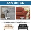 image:imageHVERSAILTEX 3 Piece Stretch Sofa Covers for 2 Cushion Loveseat Couch  Thicker Jacquard Fabric Medium Sofa TaupeRust