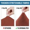 image:imageHVERSAILTEX 3 Piece Stretch Sofa Covers for 2 Cushion Loveseat Couch  Thicker Jacquard Fabric Medium Sofa TaupeRust