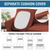 image:imageHVERSAILTEX 3 Piece Stretch Sofa Covers for 2 Cushion Loveseat Couch  Thicker Jacquard Fabric Medium Sofa TaupeRust