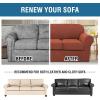 image:imageHVERSAILTEX 3 Piece Stretch Sofa Covers for 2 Cushion Loveseat Couch  Thicker Jacquard Fabric Medium Sofa TaupeRust