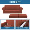 image:imageHVERSAILTEX 3 Piece Stretch Sofa Covers for 2 Cushion Loveseat Couch  Thicker Jacquard Fabric Medium Sofa TaupeRust
