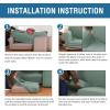 image:imageHVERSAILTEX 3 Piece Stretch Sofa Covers for 2 Cushion Loveseat Couch  Thicker Jacquard Fabric Medium Sofa TaupeSage