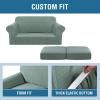 image:imageHVERSAILTEX 3 Piece Stretch Sofa Covers for 2 Cushion Loveseat Couch  Thicker Jacquard Fabric Medium Sofa TaupeSage
