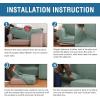 image:imageHVERSAILTEX 3 Piece Stretch Sofa Covers for 2 Cushion Loveseat Couch  Thicker Jacquard Fabric Medium Sofa TaupeSage