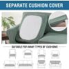 image:imageHVERSAILTEX 3 Piece Stretch Sofa Covers for 2 Cushion Loveseat Couch  Thicker Jacquard Fabric Medium Sofa TaupeSage