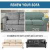 image:imageHVERSAILTEX 3 Piece Stretch Sofa Covers for 2 Cushion Loveseat Couch  Thicker Jacquard Fabric Medium Sofa TaupeSage