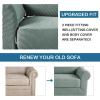 image:imageHVERSAILTEX 3 Piece Stretch Sofa Covers for 2 Cushion Loveseat Couch  Thicker Jacquard Fabric Medium Sofa TaupeSage