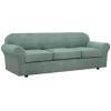 image:imageHVERSAILTEX 3 Piece Stretch Sofa Covers for 2 Cushion Loveseat Couch  Thicker Jacquard Fabric Medium Sofa TaupeSage