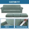image:imageHVERSAILTEX 3 Piece Stretch Sofa Covers for 2 Cushion Loveseat Couch  Thicker Jacquard Fabric Medium Sofa TaupeSage