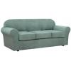 image:imageHVERSAILTEX 3 Piece Stretch Sofa Covers for 2 Cushion Loveseat Couch  Thicker Jacquard Fabric Medium Sofa TaupeSage