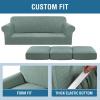 image:imageHVERSAILTEX 3 Piece Stretch Sofa Covers for 2 Cushion Loveseat Couch  Thicker Jacquard Fabric Medium Sofa TaupeSage