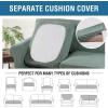 image:imageHVERSAILTEX 3 Piece Stretch Sofa Covers for 2 Cushion Loveseat Couch  Thicker Jacquard Fabric Medium Sofa TaupeSage