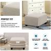 image:imageHVERSAILTEX Ottoman and Sofa Seat Cushion Combined Cover Slipcover Rectangle Sofa Slipcover Fit Length 5675 Suitable for L Shaped Seat Cushion Cover or Chaise Part Cover Stretch Thick Soft  GreyIsland Fossi