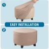 image:imageHVERSAILTEX Ottoman and Sofa Seat Cushion Combined Cover Slipcover Rectangle Sofa Slipcover Fit Length 5675 Suitable for L Shaped Seat Cushion Cover or Chaise Part Cover Stretch Thick Soft  GreySand