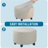 image:imageHVERSAILTEX Ottoman and Sofa Seat Cushion Combined Cover Slipcover Rectangle Sofa Slipcover Fit Length 5675 Suitable for L Shaped Seat Cushion Cover or Chaise Part Cover Stretch Thick Soft  GreyIsland Fossi