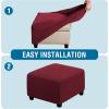 image:imageHVERSAILTEX Ottoman and Sofa Seat Cushion Combined Cover Slipcover Rectangle Sofa Slipcover Fit Length 5675 Suitable for L Shaped Seat Cushion Cover or Chaise Part Cover Stretch Thick Soft  GreyWineBurgundy