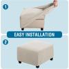 image:imageHVERSAILTEX Ottoman and Sofa Seat Cushion Combined Cover Slipcover Rectangle Sofa Slipcover Fit Length 5675 Suitable for L Shaped Seat Cushion Cover or Chaise Part Cover Stretch Thick Soft  GreyIsland Fossi