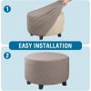 image:imageHVERSAILTEX Ottoman and Sofa Seat Cushion Combined Cover Slipcover Rectangle Sofa Slipcover Fit Length 5675 Suitable for L Shaped Seat Cushion Cover or Chaise Part Cover Stretch Thick Soft  GreyTaupe