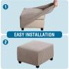 image:imageHVERSAILTEX Ottoman and Sofa Seat Cushion Combined Cover Slipcover Rectangle Sofa Slipcover Fit Length 5675 Suitable for L Shaped Seat Cushion Cover or Chaise Part Cover Stretch Thick Soft  GreyTaupe