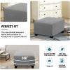 image:imageHVERSAILTEX Ottoman and Sofa Seat Cushion Combined Cover Slipcover Rectangle Sofa Slipcover Fit Length 5675 Suitable for L Shaped Seat Cushion Cover or Chaise Part Cover Stretch Thick Soft  GreyDove