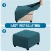 image:imageHVERSAILTEX Ottoman and Sofa Seat Cushion Combined Cover Slipcover Rectangle Sofa Slipcover Fit Length 5675 Suitable for L Shaped Seat Cushion Cover or Chaise Part Cover Stretch Thick Soft  GreyDeep Teal