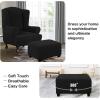image:imageHVERSAILTEX Ottoman and Sofa Seat Cushion Combined Cover Slipcover Rectangle Sofa Slipcover Fit Length 5675 Suitable for L Shaped Seat Cushion Cover or Chaise Part Cover Stretch Thick Soft  GreyBlack