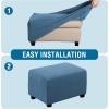 image:imageHVERSAILTEX Ottoman and Sofa Seat Cushion Combined Cover Slipcover Rectangle Sofa Slipcover Fit Length 5675 Suitable for L Shaped Seat Cushion Cover or Chaise Part Cover Stretch Thick Soft  GreyDusty Blue