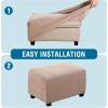 image:imageHVERSAILTEX Ottoman and Sofa Seat Cushion Combined Cover Slipcover Rectangle Sofa Slipcover Fit Length 5675 Suitable for L Shaped Seat Cushion Cover or Chaise Part Cover Stretch Thick Soft  GreySand