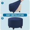 image:imageHVERSAILTEX Ottoman and Sofa Seat Cushion Combined Cover Slipcover Rectangle Sofa Slipcover Fit Length 5675 Suitable for L Shaped Seat Cushion Cover or Chaise Part Cover Stretch Thick Soft  GreyNavy