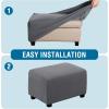 image:imageHVERSAILTEX Ottoman and Sofa Seat Cushion Combined Cover Slipcover Rectangle Sofa Slipcover Fit Length 5675 Suitable for L Shaped Seat Cushion Cover or Chaise Part Cover Stretch Thick Soft  GreyGrey