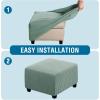 image:imageHVERSAILTEX Ottoman and Sofa Seat Cushion Combined Cover Slipcover Rectangle Sofa Slipcover Fit Length 5675 Suitable for L Shaped Seat Cushion Cover or Chaise Part Cover Stretch Thick Soft  GreySage