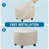 image:imageHVERSAILTEX Ottoman and Sofa Seat Cushion Combined Cover Slipcover Rectangle Sofa Slipcover Fit Length 5675 Suitable for L Shaped Seat Cushion Cover or Chaise Part Cover Stretch Thick Soft  GreyNatural