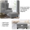 image:imageHVERSAILTEX Ottoman and Sofa Seat Cushion Combined Cover Slipcover Rectangle Sofa Slipcover Fit Length 5675 Suitable for L Shaped Seat Cushion Cover or Chaise Part Cover Stretch Thick Soft  GreyDove